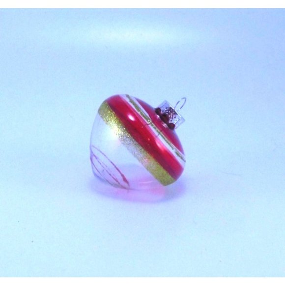 Lot of 2 Christmas Ornaments Reproduction WWII Glass Ornament & Handmade Button - Picture 5 of 6